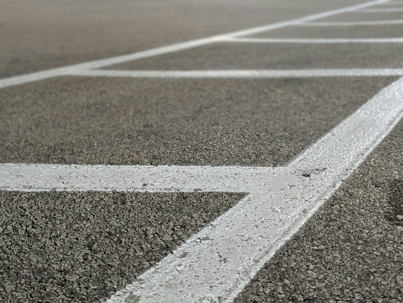 Fresh parking lot striping